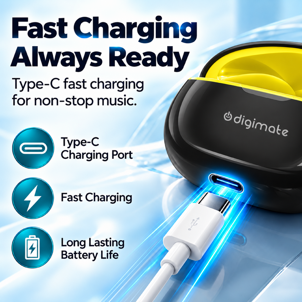 Digimate Ultimate Audio Combo | Pearl TWS Earbuds + Masti Wireless Neckband | 220H Playtime | Type-C Fast Charging | IPX5 Water-Resistant Neckband