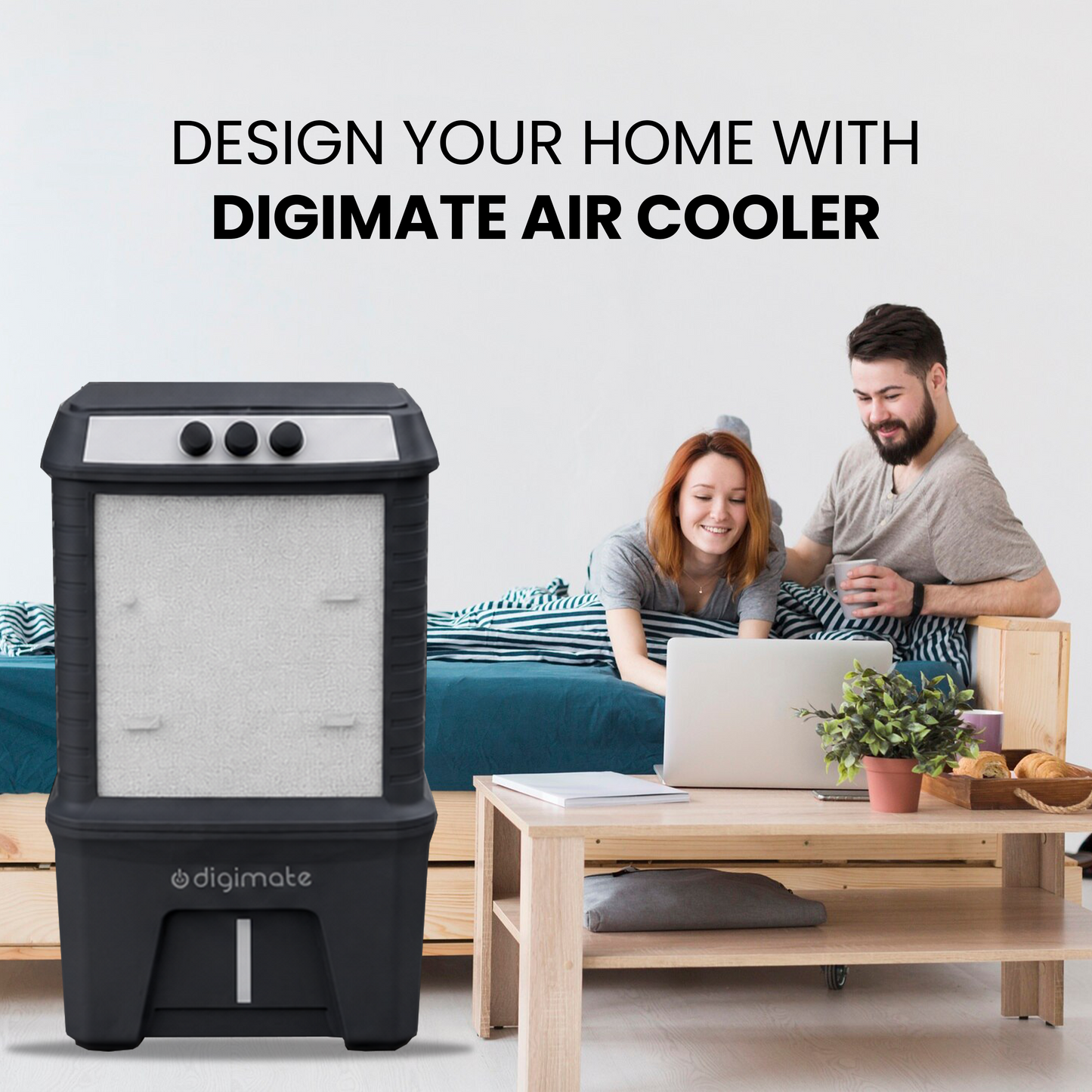 Rhino 130L Air Cooler with Heavy-Duty Motor & Honeycomb Cooling Pads (DG-RHINO-1SHC -THUNDER130L)