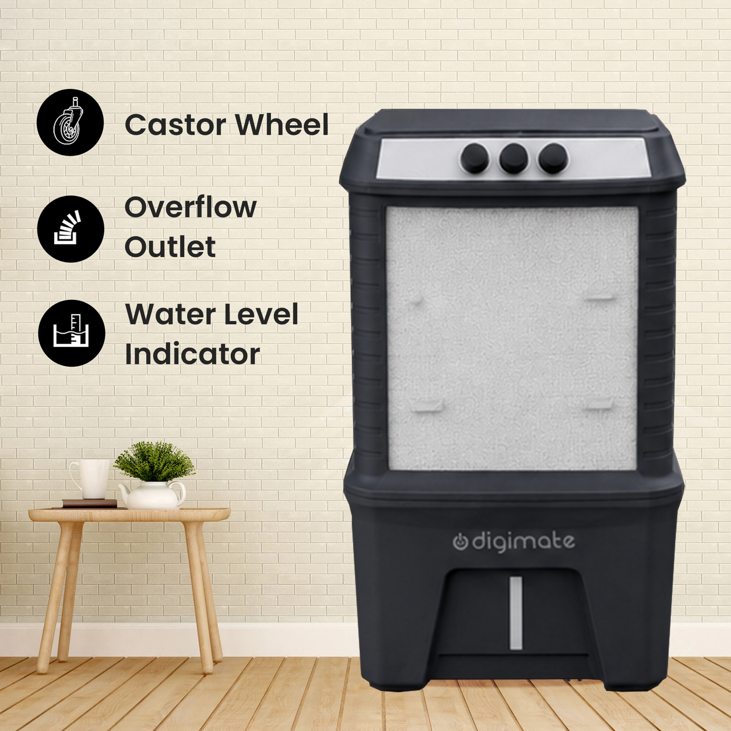 Rhino 130L Air Cooler with Heavy-Duty Motor & Honeycomb Cooling Pads (DG-RHINO-1SHC -THUNDER130L)
