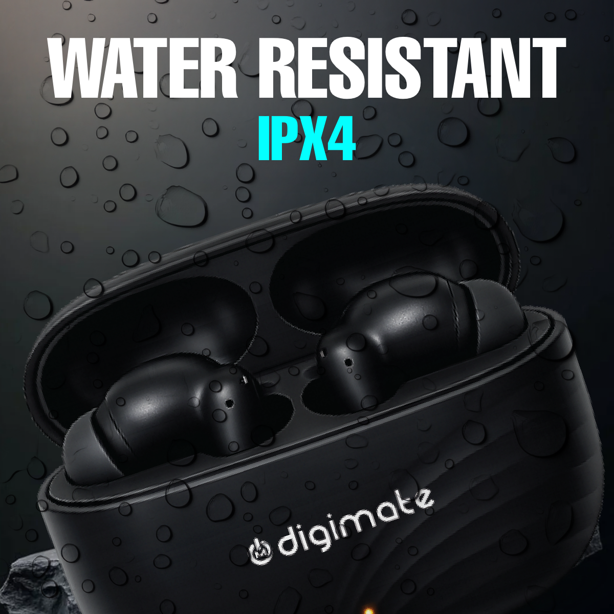 Digimate Raaga Wireless Earbuds with 100Hrs Playtime, Bluetooth 5.4, 10MM Driver, IPX4 Water Resistant, HD Mic, Type-C Charging (DG-EB-RAAGA-01)