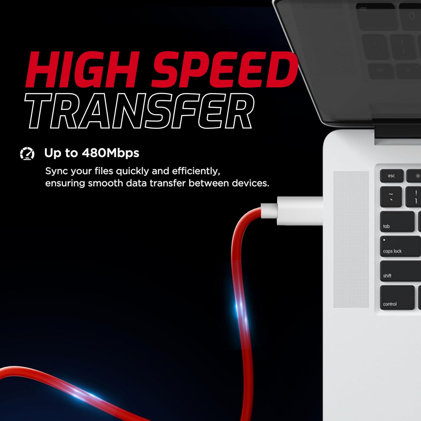 Digimate Red Alert Hight Quality USB to Type C, Support Upto 65 Fast Charging Cable (DG-DC-C-RD-1003, Red)