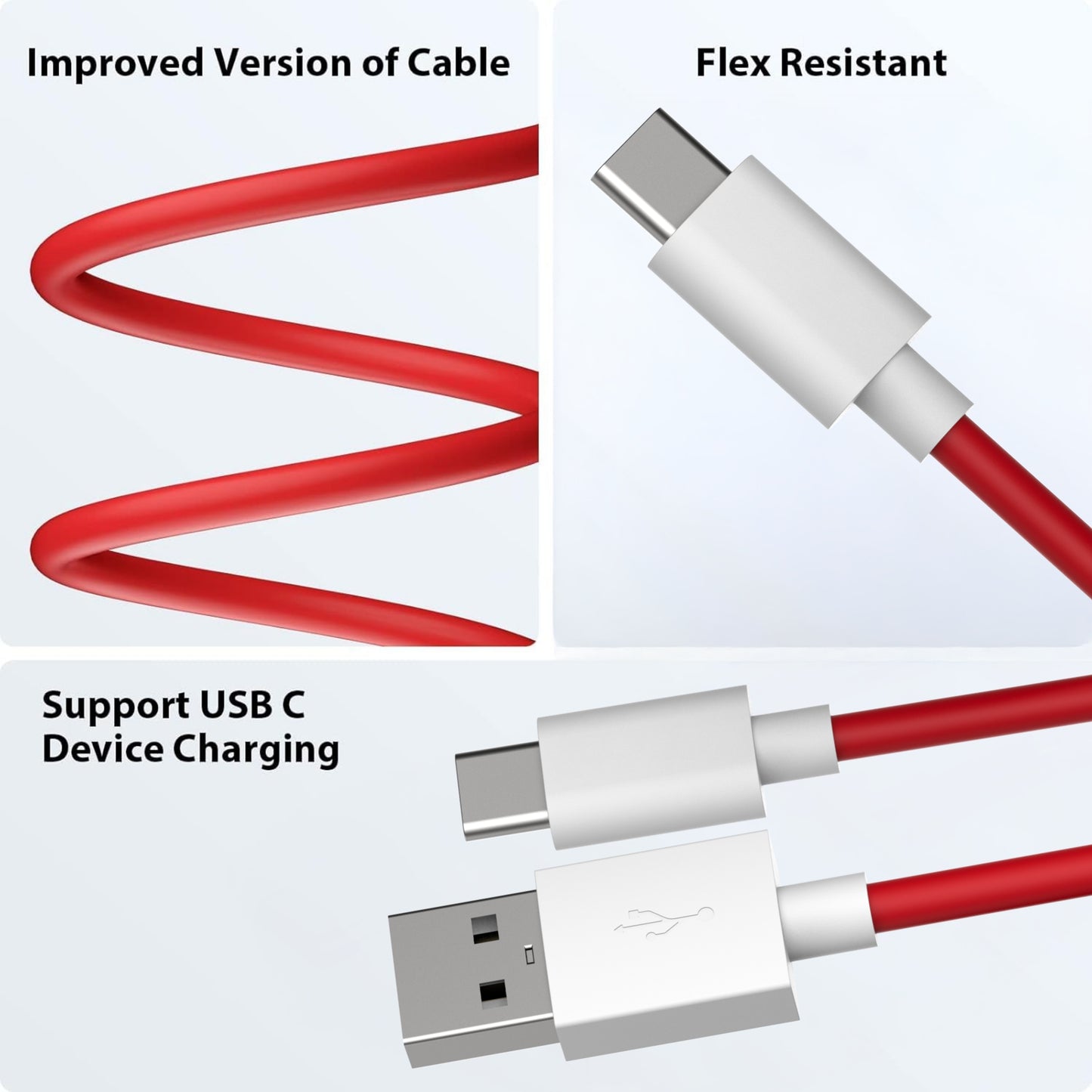 Digimate Red Alert Hight Quality USB to Type C, Support Upto 65 Fast Charging Cable (DG-DC-C-RD-1003, Red)