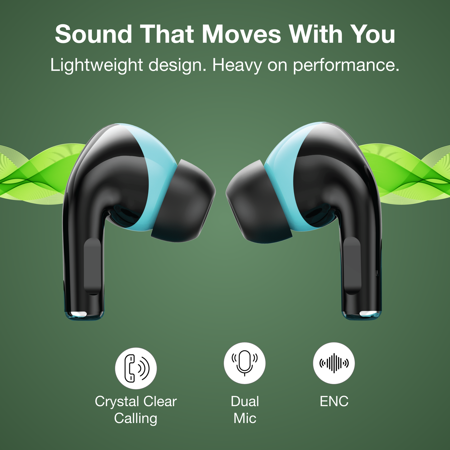Digimate Sargam 120H Playtime 5.0 Bluetooth Wireless Earbuds with Fast Charging, HD Dual Mic (DG-EB-Sargam-03-Black)