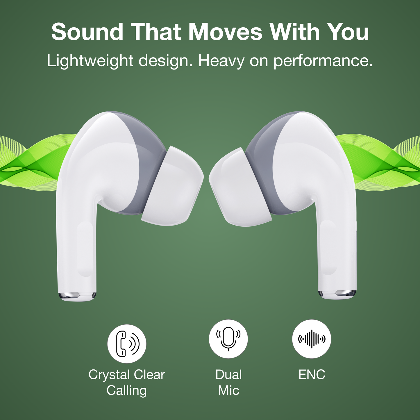 Digimate Sargam 120H Playtime 5.0 Bluetooth Wireless Earbuds with Fast Charging, HD Dual Mic (DG-EB-Sargam-03-White)