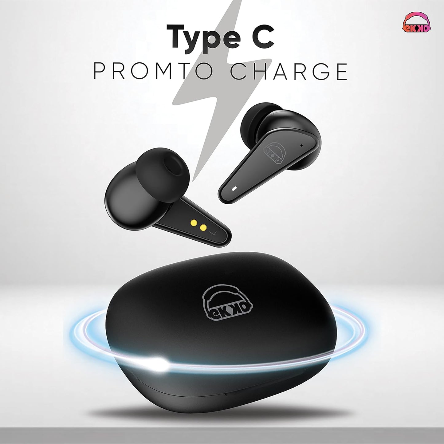 EKKO Earbeats T09: Mic, ENC Call Noise Cancellation, 40H Playtime, 10MM Driver, Twin Connect, Maxx Bass, Water Resistance (Black)