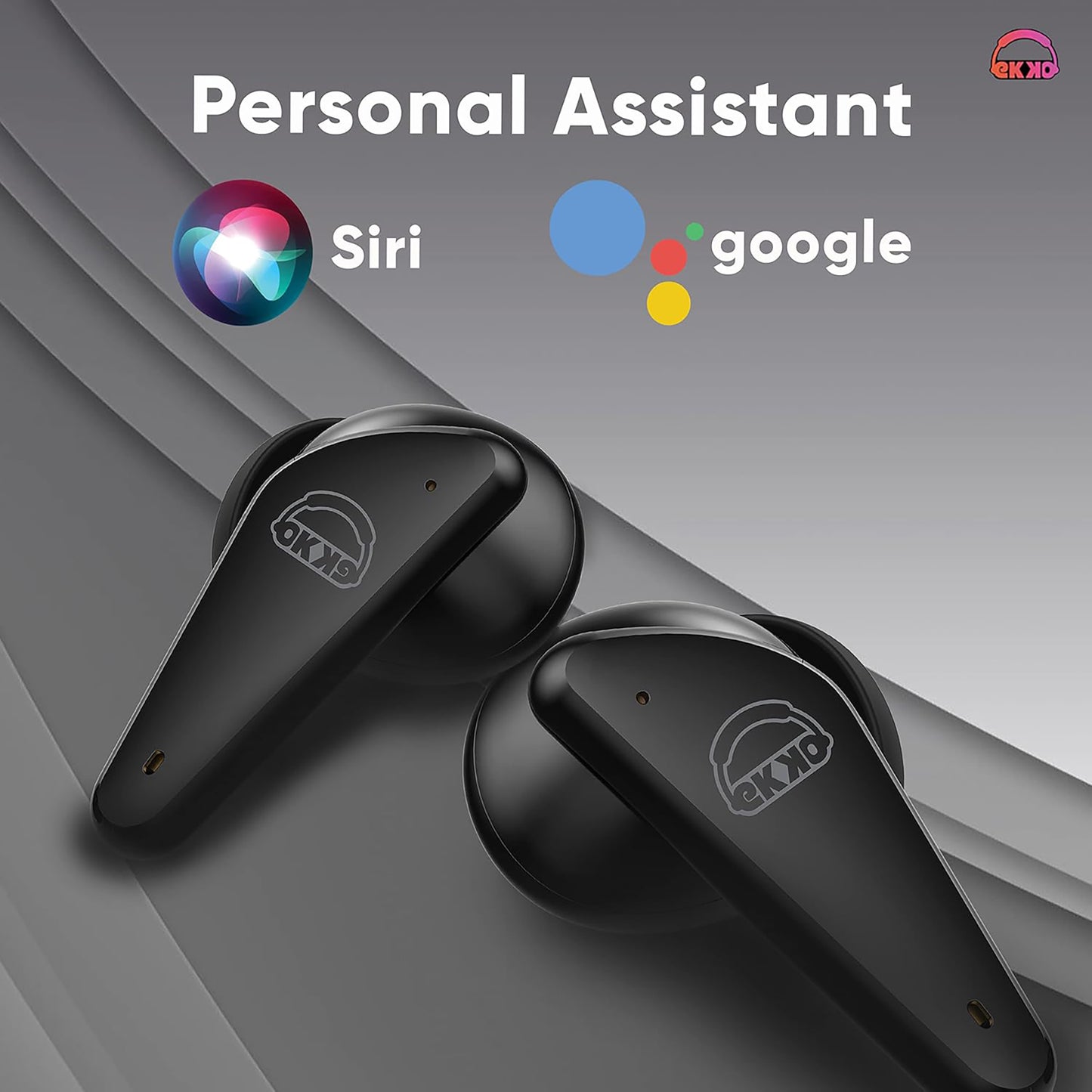 EKKO Earbeats T09: Mic, ENC Call Noise Cancellation, 40H Playtime, 10MM Driver, Twin Connect, Maxx Bass, Water Resistance (Black)