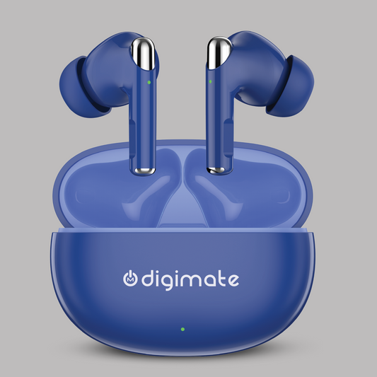 Digimate Taal 120H Playtime 5.0 Bluetooth Wireless Earbuds with Fast Charging & HD Dual Mic (DG-EB-TAAL-01-Blue)