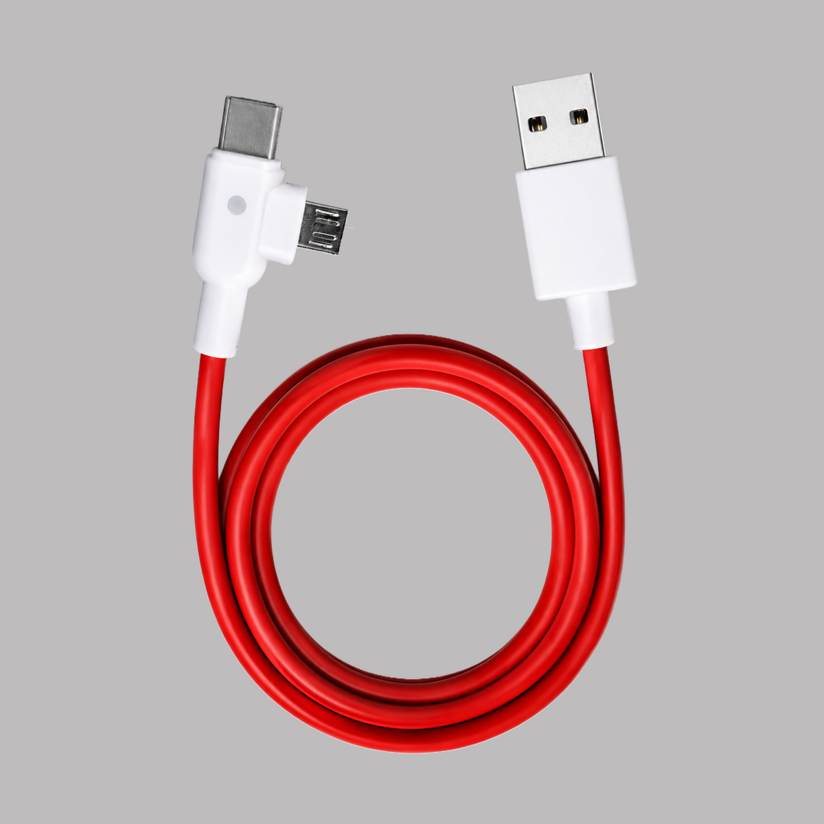 Digimate Thunder Twin 65W Fast Charging Cable | USB-C & Micro USB Dual Connector | 480 Mbps Data Transfer | Tangle-Free Durable Cable