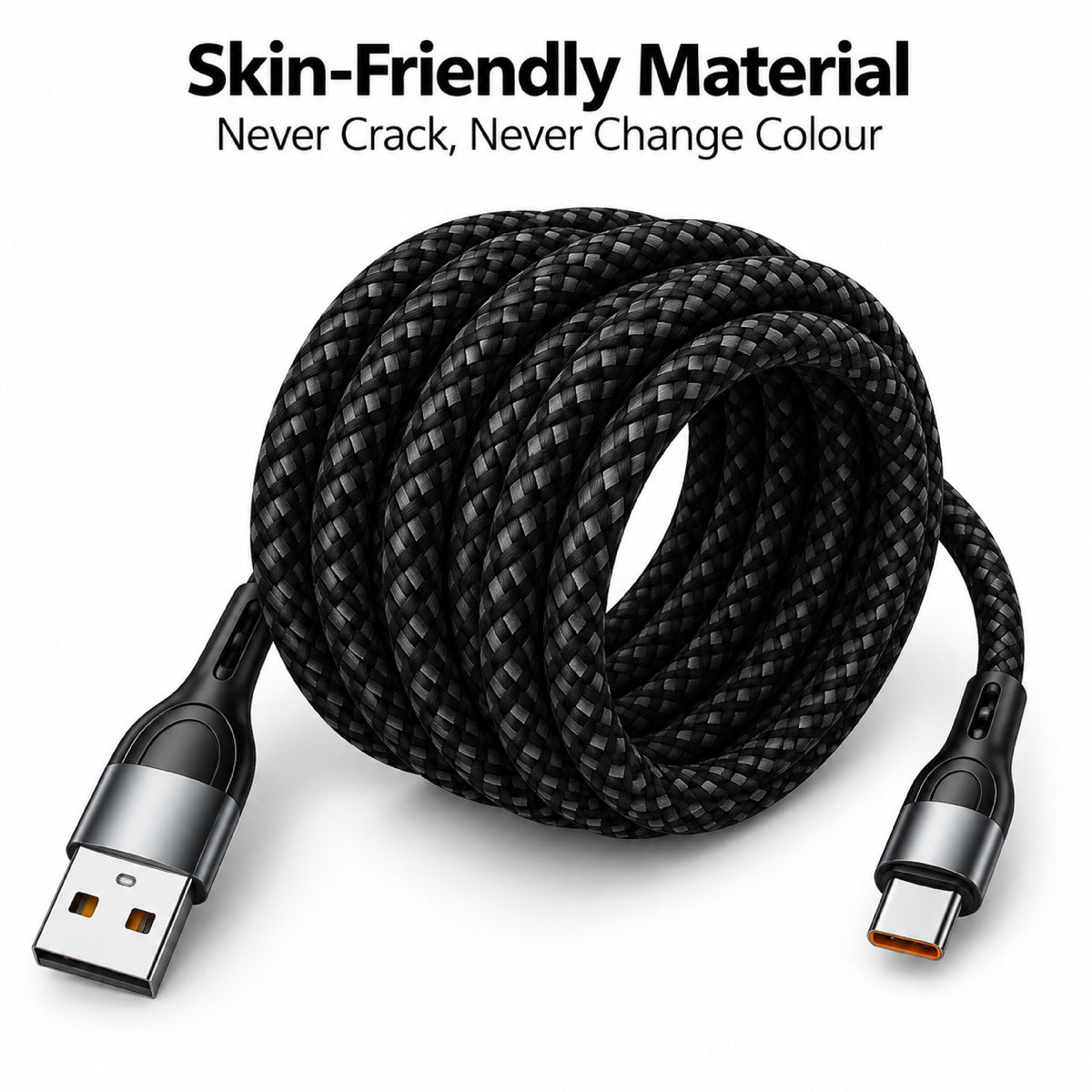 Digimate Thunder Speed USB to Type-C Fast Charging Cable | 65W High-Speed Charging | 480 Mbps Data Transfer | Durable TPE | Tangle-Free Cable | DG-TST-C-1001