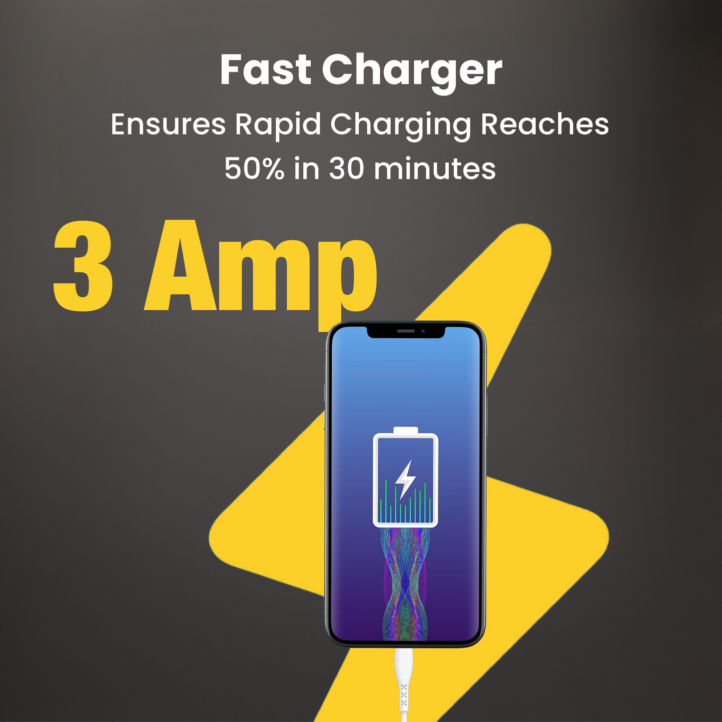 Digimate 3 Amp Micro USB Cable 1m | Unbreakable & Durable | Quick Charge | High-Speed Data Transfer | Compatible with Mobile Devices (DG-DC-M-1001, White)