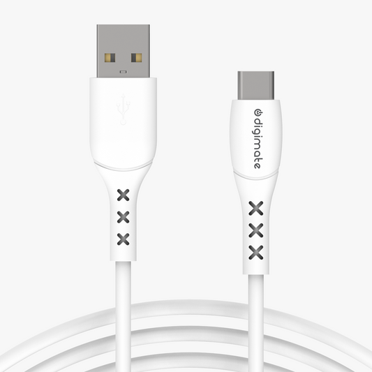 Digimate USB To C Cable With 3 AMP Output For Charging Support Upto 65 Watt & Data Transfer 1 Meter (DG-TCC-1002, White)