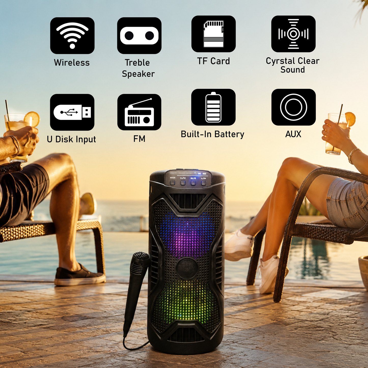 Independence Day Offer | Digimate UTSAV 30W Bluetooth Party Speaker with Mic, FM, USB, TF Card & 10H Playtime + Jackbeat Earphones