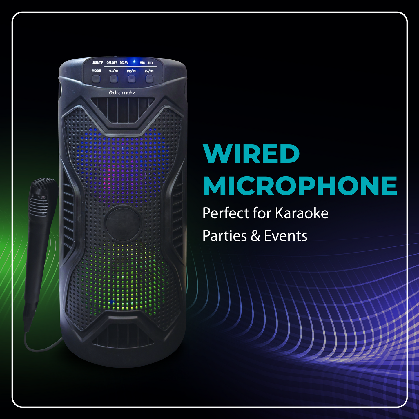 Independence Day Offer | Digimate UTSAV 30W Bluetooth Party Speaker with Mic, FM, USB, TF Card & 10H Playtime + Jackbeat Earphones