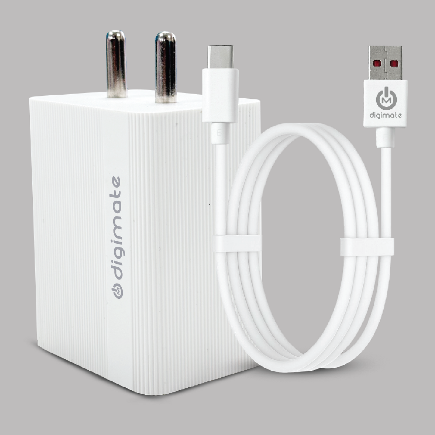 Digimate Voltedge 100W Super Vooc Dash Charger With 1.5 Meter USB to Type C Cable (DG-VOLT-100, White)