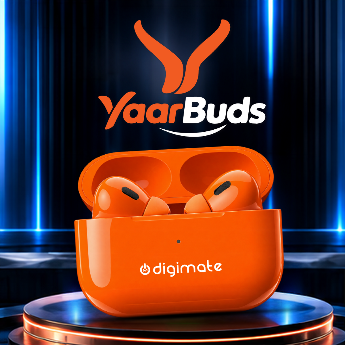 Digimate YaarBuds TWS Earbuds – 100H Playtime, Bluetooth 5.4, Touch Control, Voice Assistant & Type-C Fast Charging