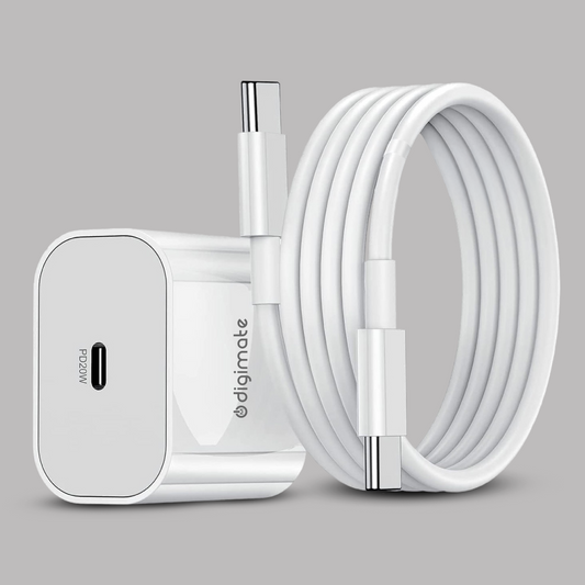 Digimate iPhone 20W PD Charger with Type-C to Type-C Cable Compatible for iPhone 14/15/16/17/Pro/Max (DG-ADP-1004, White)