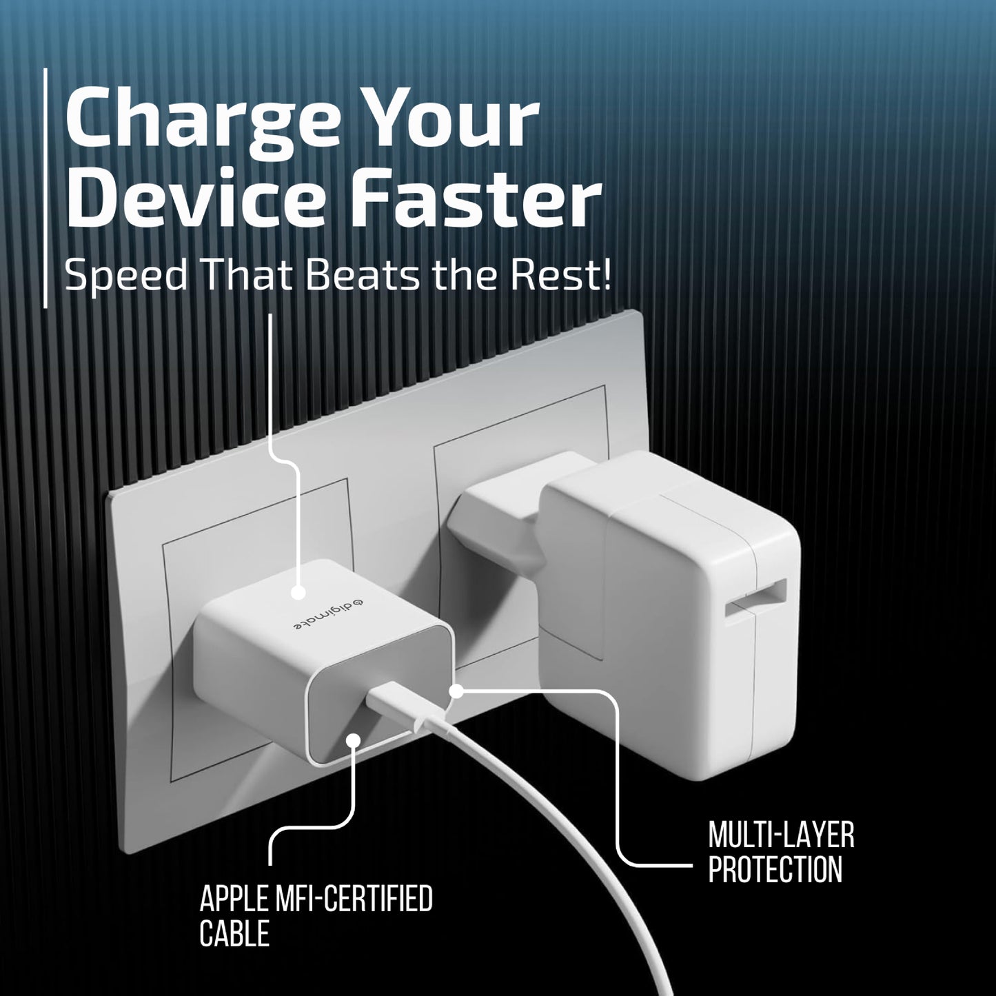 Digimate iPhone 20W Charger with Lightning Cable Compatible with iPhone 11/12/13/13 Max/ Pro Max (White)(DG-ADP-1004)