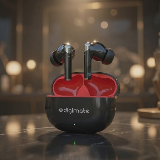 Digimate Taal 120Hrs. Playtime 5.0 Bluetooth Wireless Earbuds with Fast Charging & HD Dual Mic (DG-EB-TAAL-01-Black)